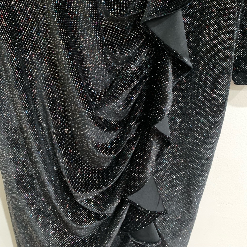Calvin Klein Long Sleeve V-Neck Sheath with Ruffle Skirt Detail Dress Size 10 - Picture 6 of 12